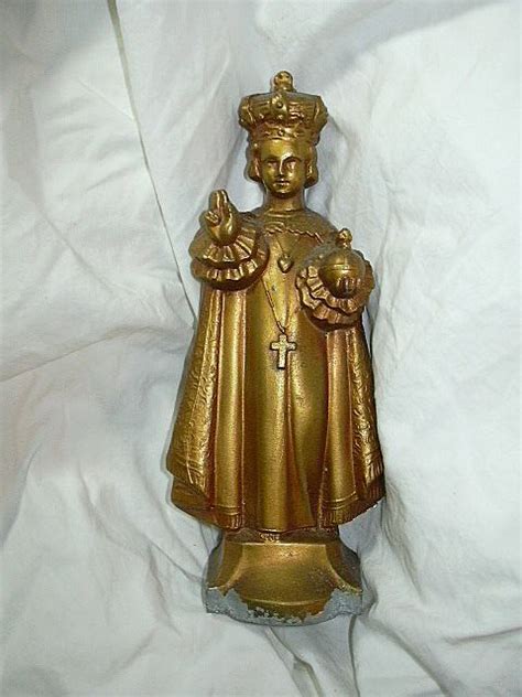 antique METAL pocket SHRINE figurine INFANT of PRAGUE